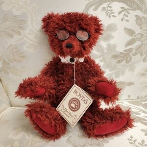 Boyds Bears Artisan Series The Well Read Bear Steve Schutt SIGNED Red Bear